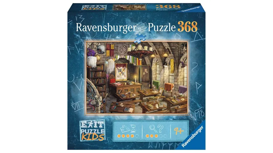 Ravensburger Puzzle - EXIT Puzzle Kids - In der Zauberschule - 368 Teile Puzzle für Kinder ab 9 Jahren