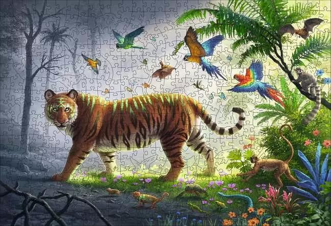 Puzzle 500 Teile - Tiger im Dschungel