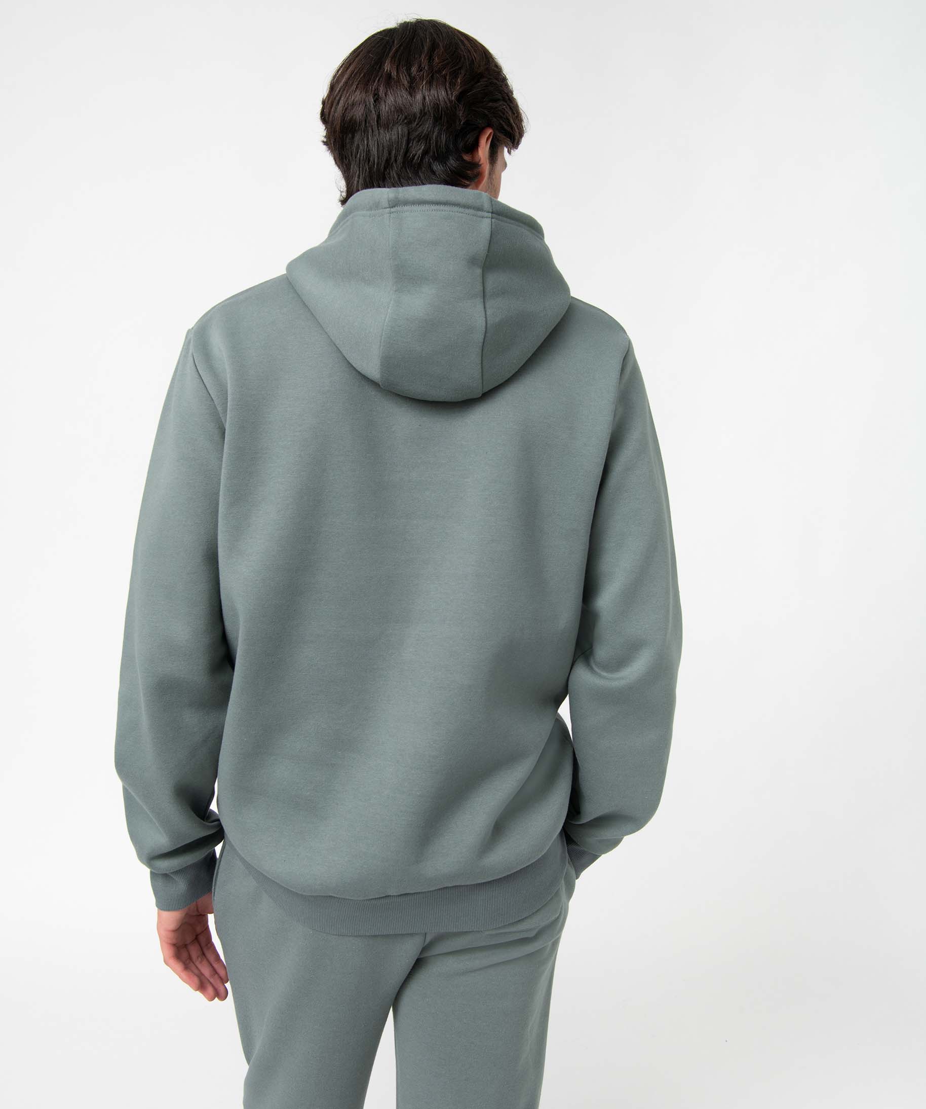 Sweat homme à capuche intérieur molletonné vert | GEMO