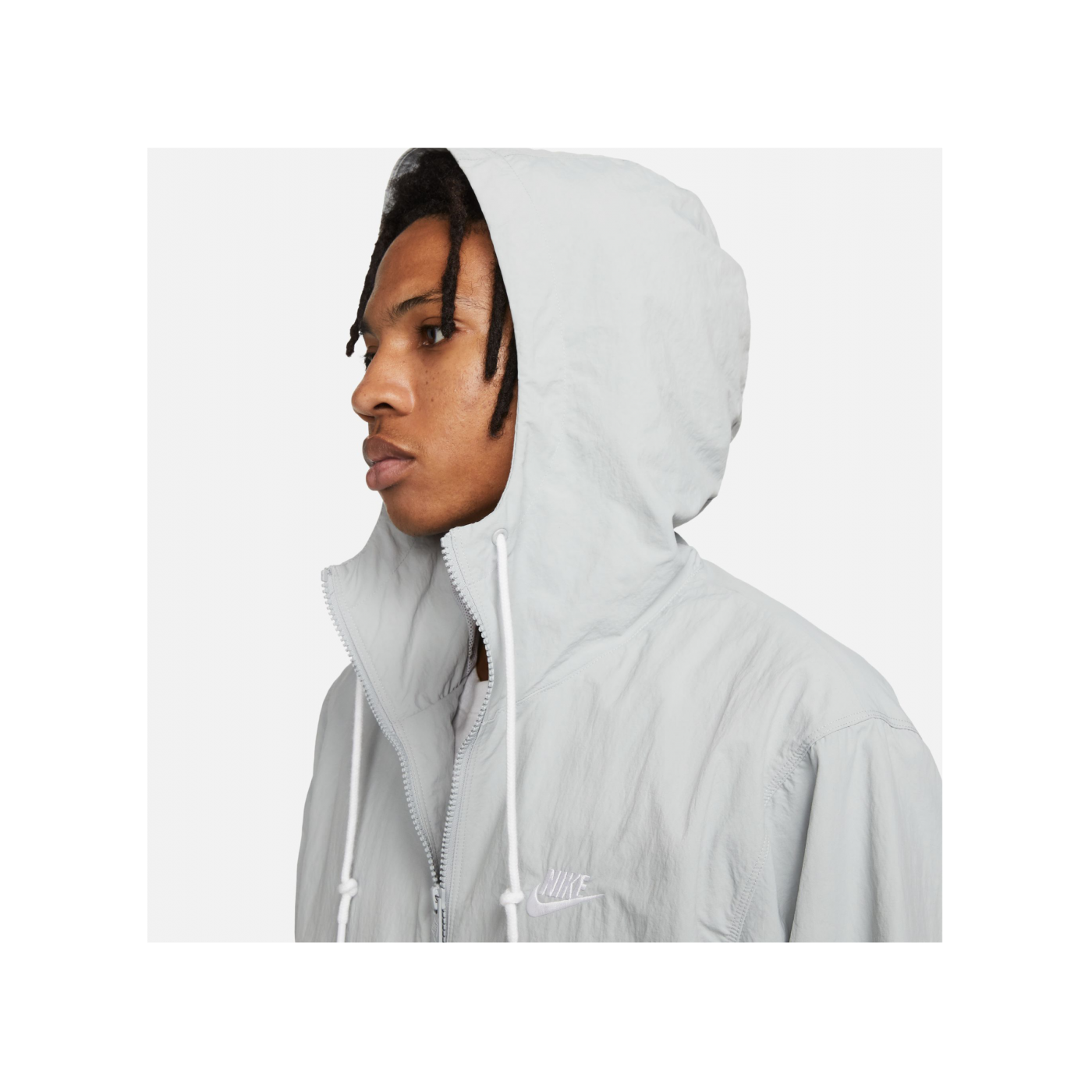 Nike Club Woven Jacke Grau Weiss F077