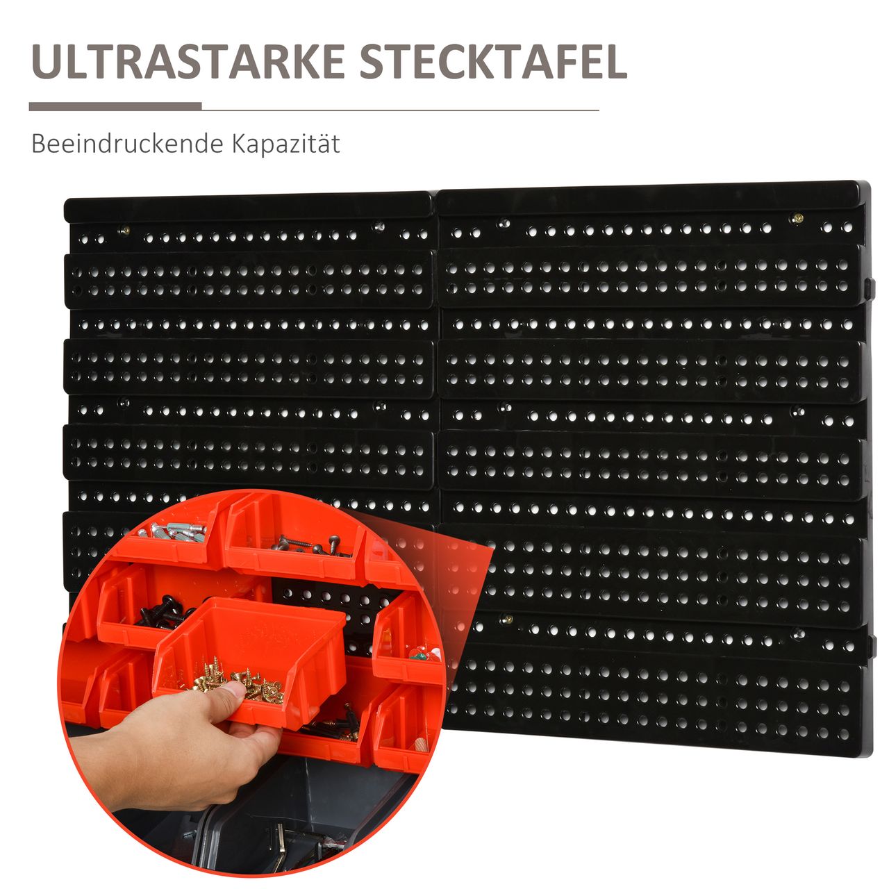 DURHAND Lagersystem Wandregal 37,5x63cm Sichtlagerkästen, 30tlg. Boxen