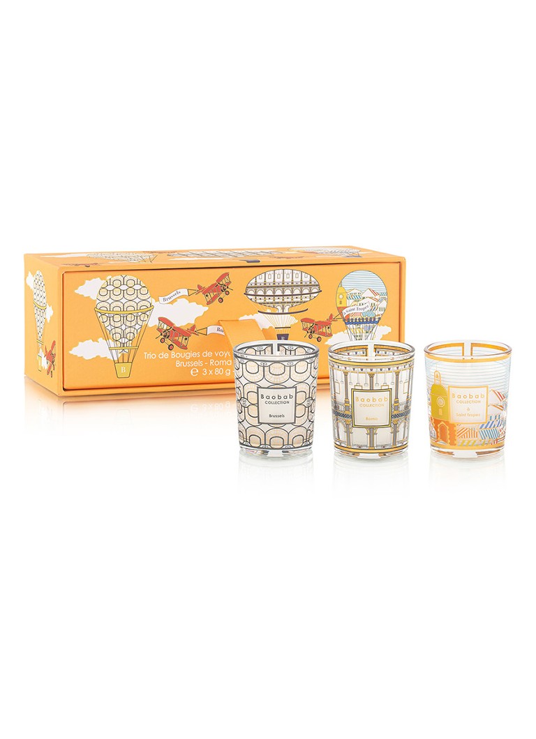 Coffret de 3 bougies parfumées de voyage Baobab Collection Trio