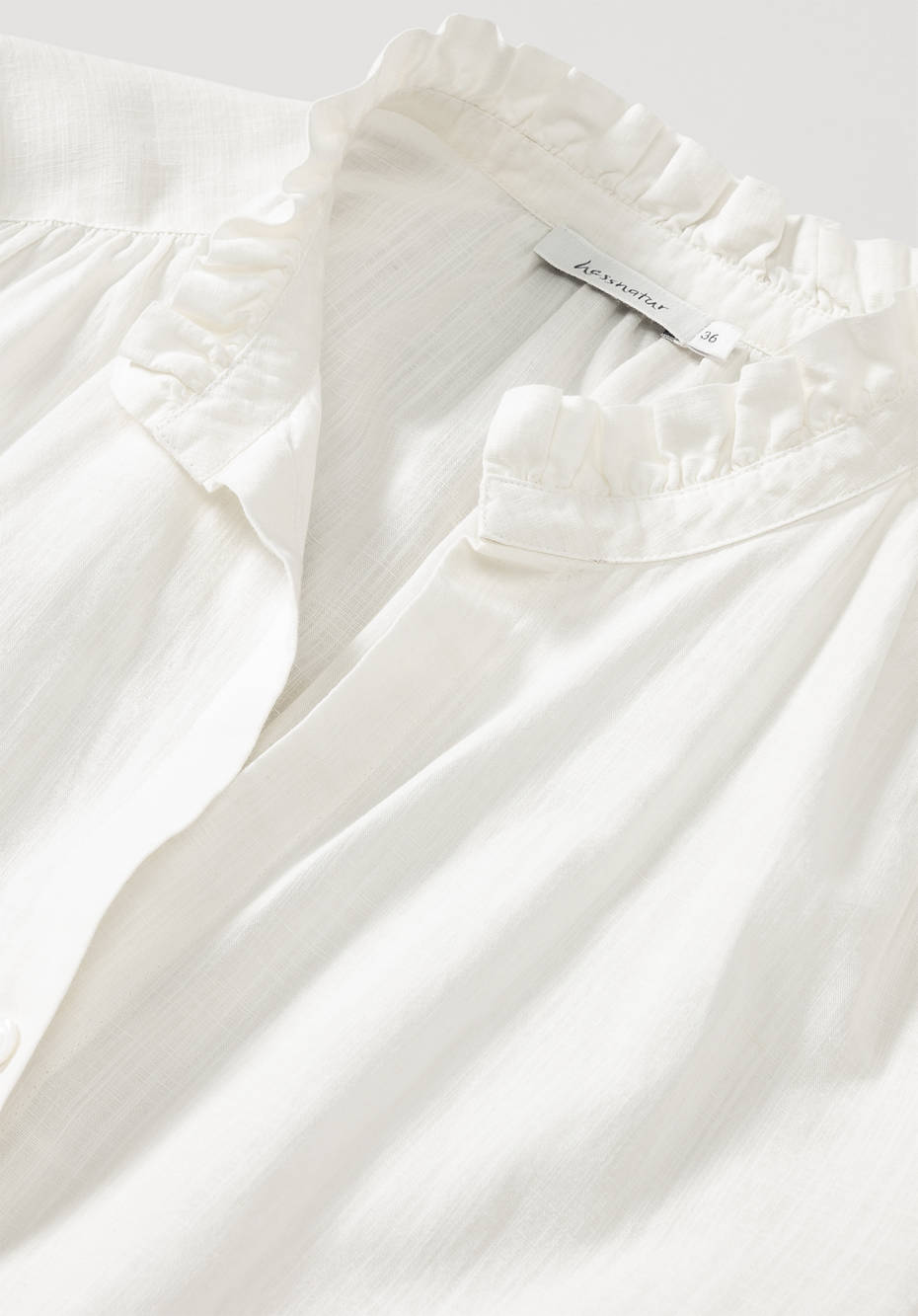 Kleid mit Rüschen aus Bio-Baumwolle und Leinen