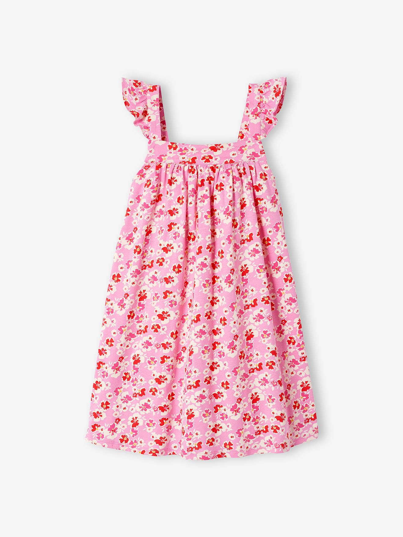 Robe à bretelles fille abricot poudré