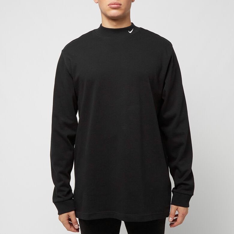 NIKE Life Long Sleeve Mock Neck Shirt black/white