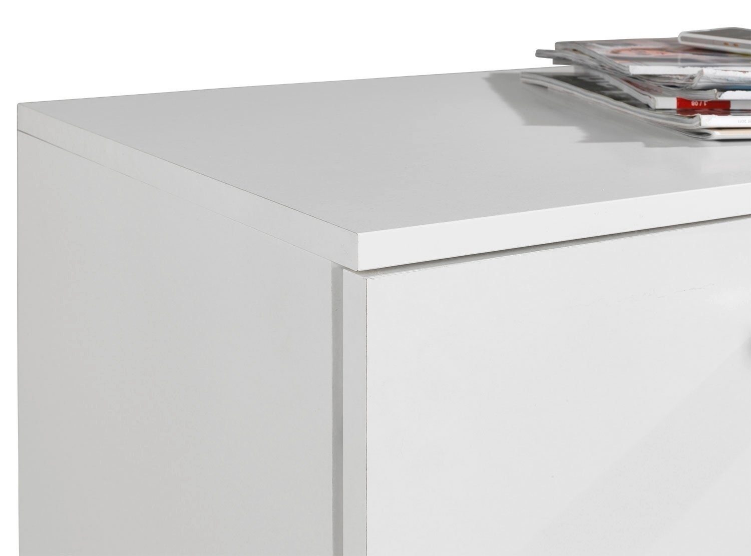 Kommode SOLO, B 106 cm, 3 Türen, 2 Schubladen, weiß, 1 höhenverstellbarer Einlegeboden