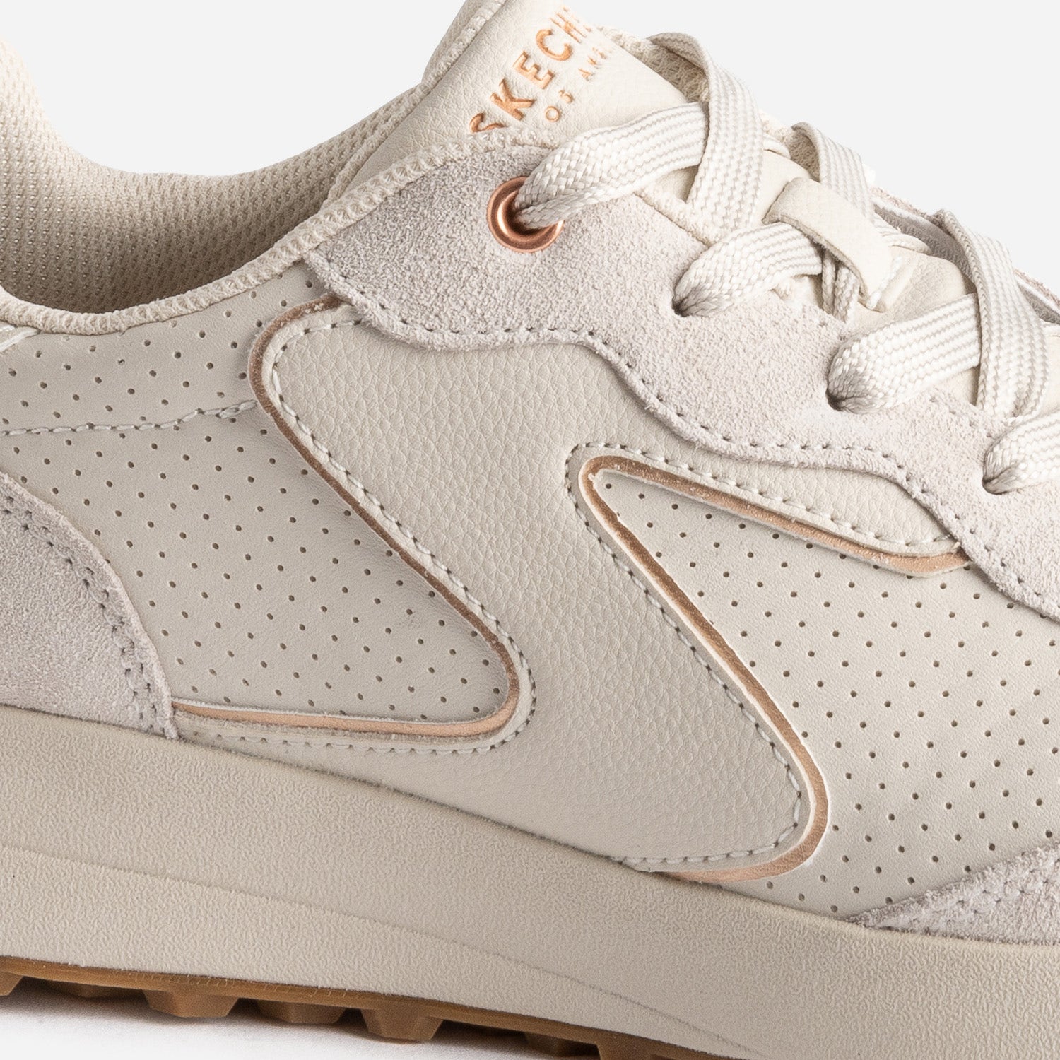 Tennis SKECHERS beige bi-matière