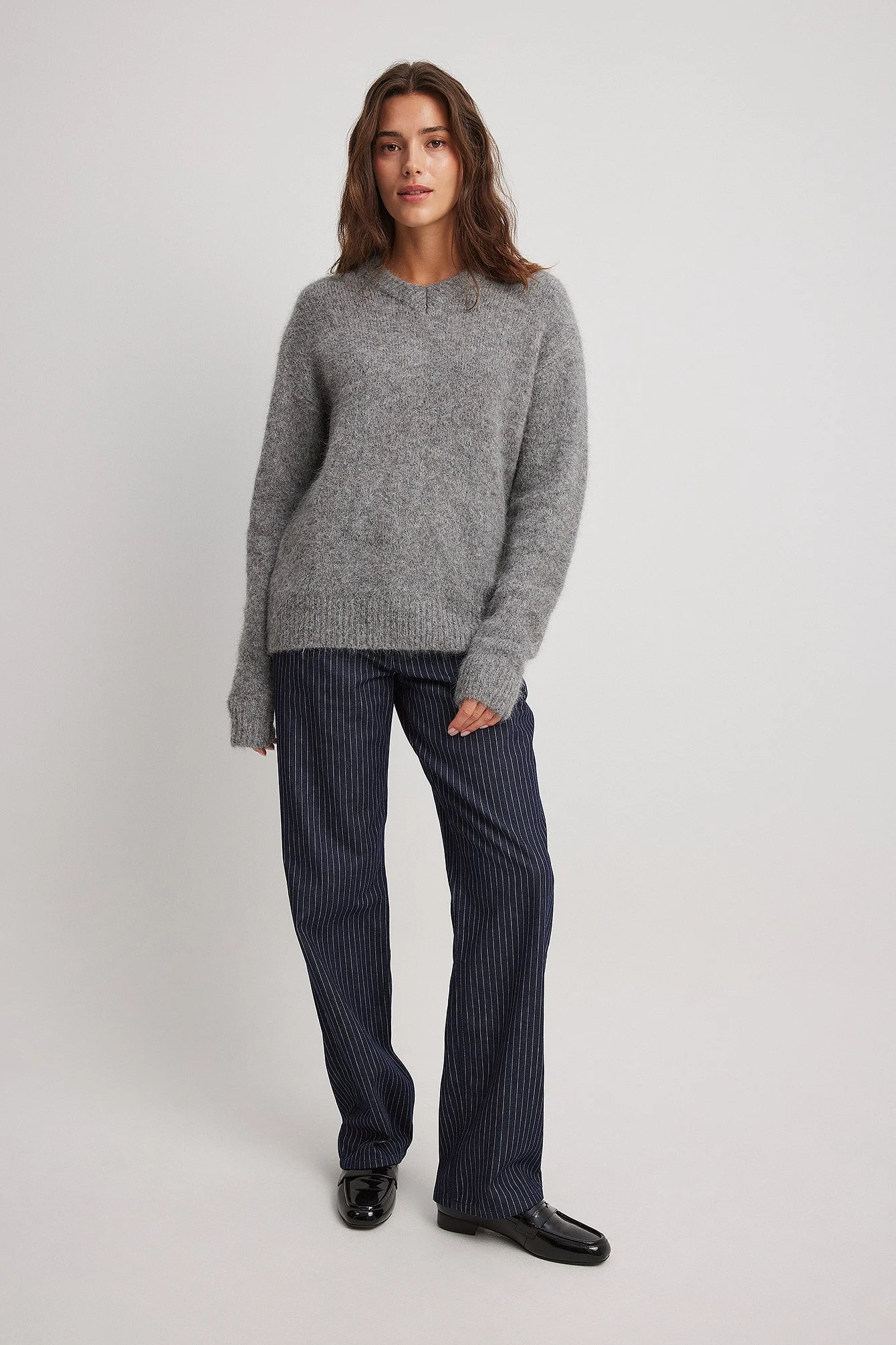 Gestreifte Denim-Jeans