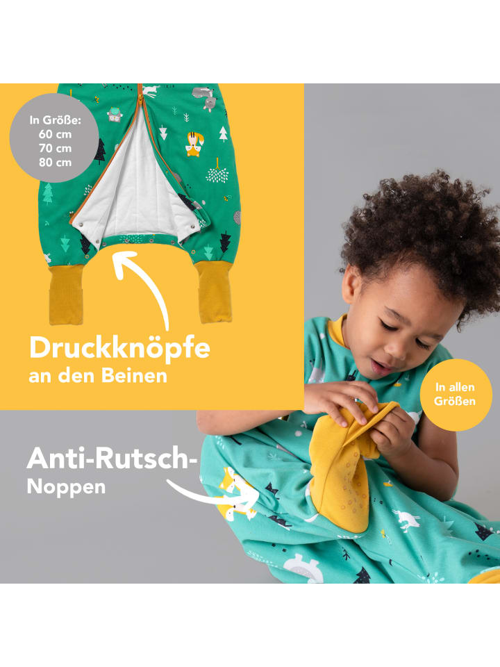 Schlummersack Bio Schlafsack mit Füßen und umklappbaren Bündchen 3.5 TOG in Orange günstig kaufen