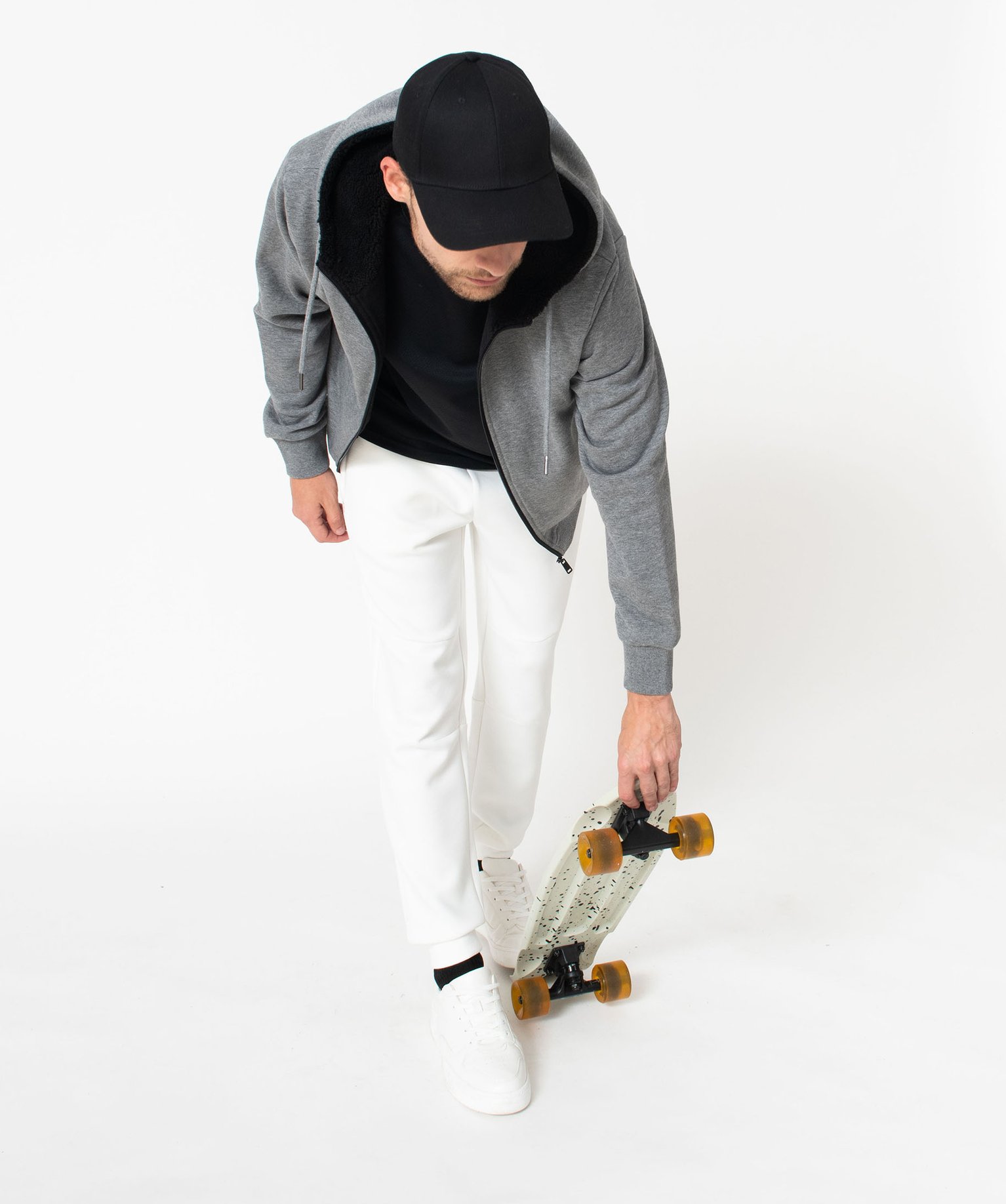 Pantalon de jogging en maille extensible homme blanc | GEMO