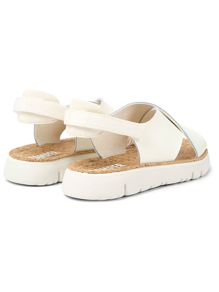 Camper Leder-Sandalen in Weiß günstig kaufen
