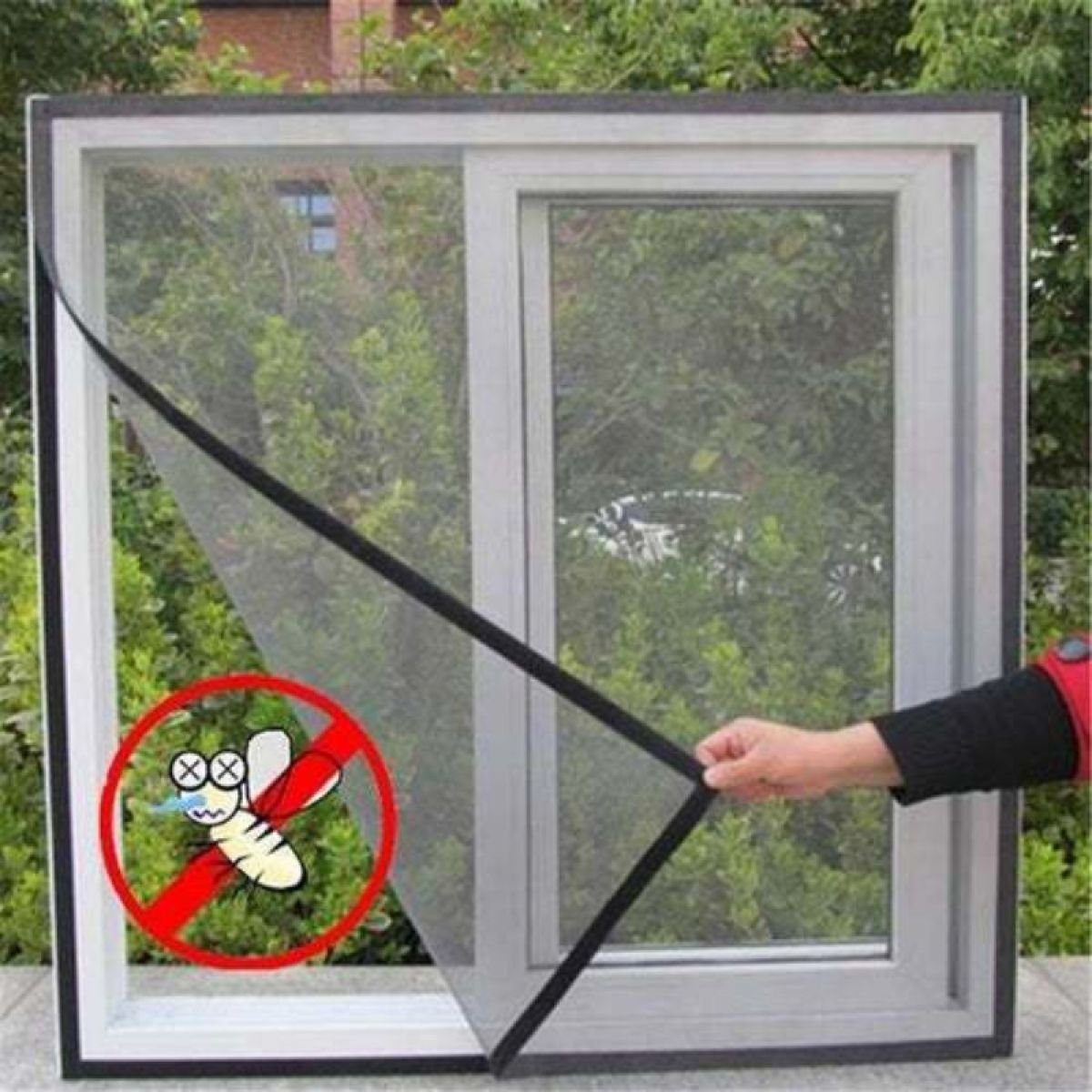 Insektenschutzplissee Fliegengitter Fenster, Zuschneidbar auf Fenstergrößen, JedBesetzt