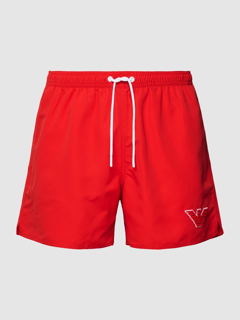 Badehose mit Label-Patch Modell 'SPONGE EAGLE' in rot