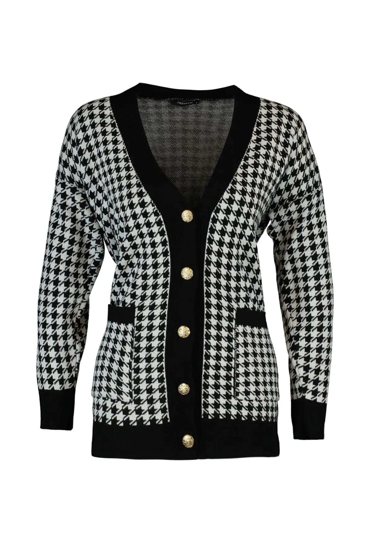Trendyol Collection  Schwarzer Strick-Cardigan mit weiter Passform TWOAW22HI0179