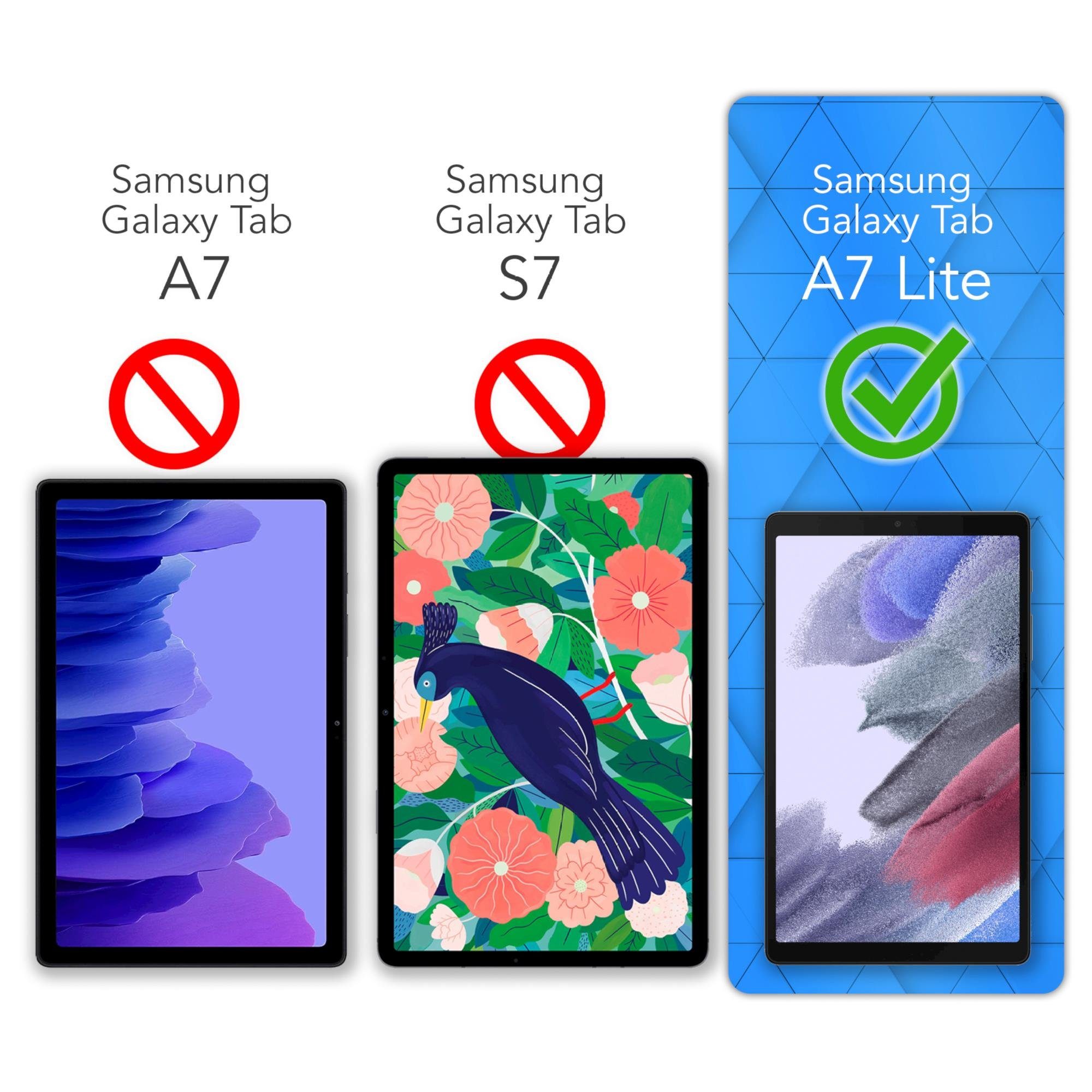 EAZY CASE Tablet-Hülle Rotation Case für Samsung Galaxy Tab A7 Lite 8,7 Zoll, Hülle 360° drehbar mit Standfunktion Etui Anti-Kratz Tasche Schwarz