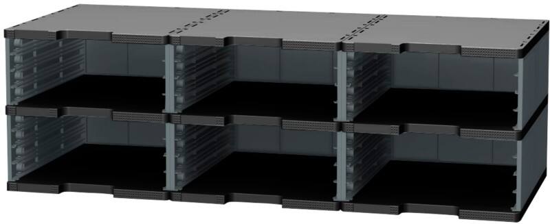 Exacompta ECOBlack Schubladenbox DIN A4  Kunststoff Dunkelgrau 28,8 x 35,5 x 14,4 cm