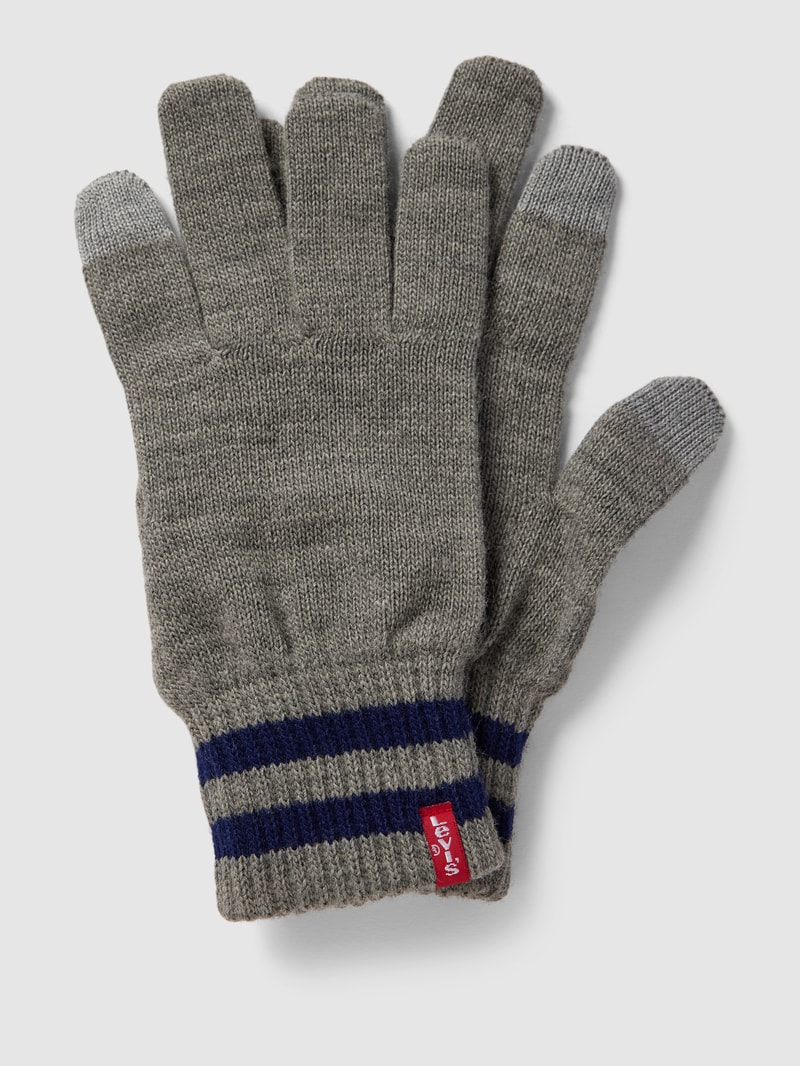 Handschuhe mit Label-Detail Modell 'BEN' in hellgrau