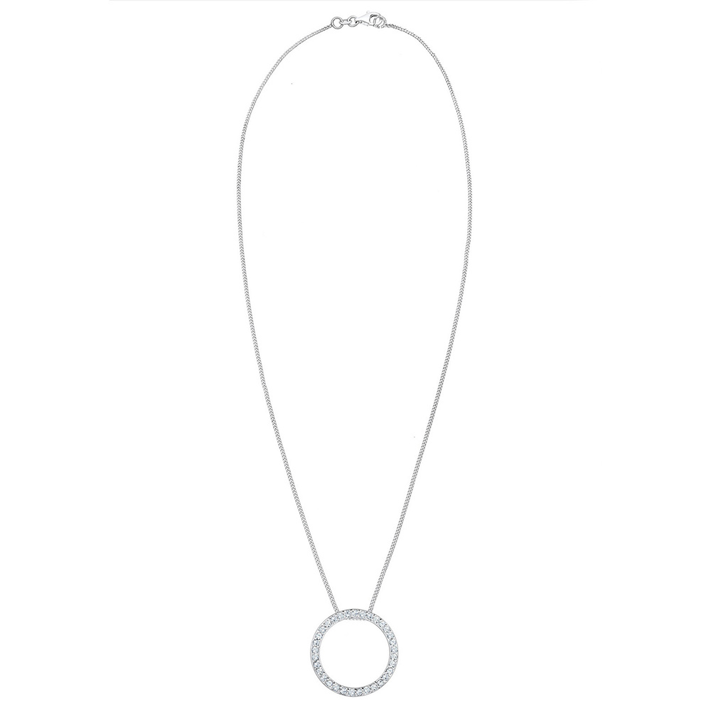Elli Elli Collier Femmes Cercle Pendentif Classique avec Cristaux en Argent Sterling 9 collier