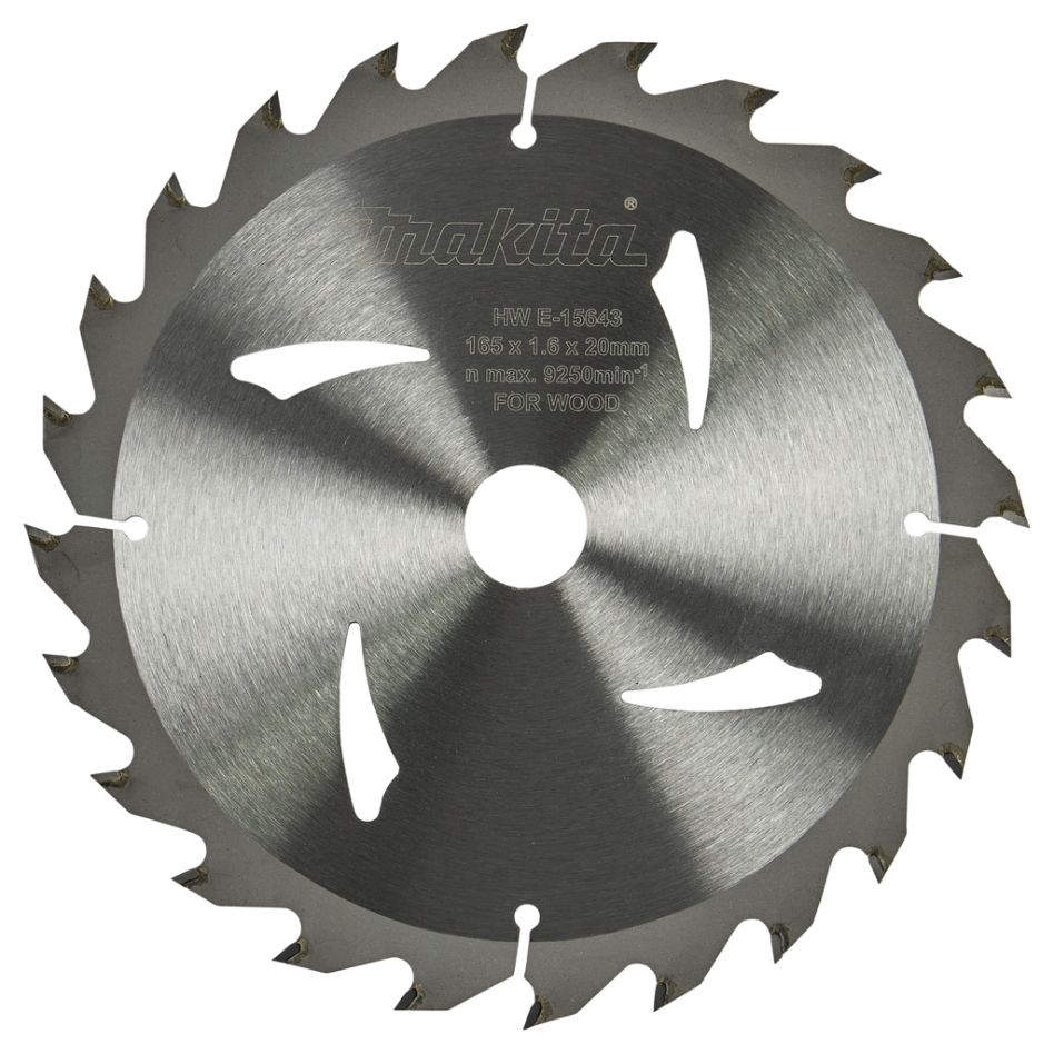 Makita Zubehör E-15643 Kreissägeblatt Holz 165 x 20 x 1,6 mm T24