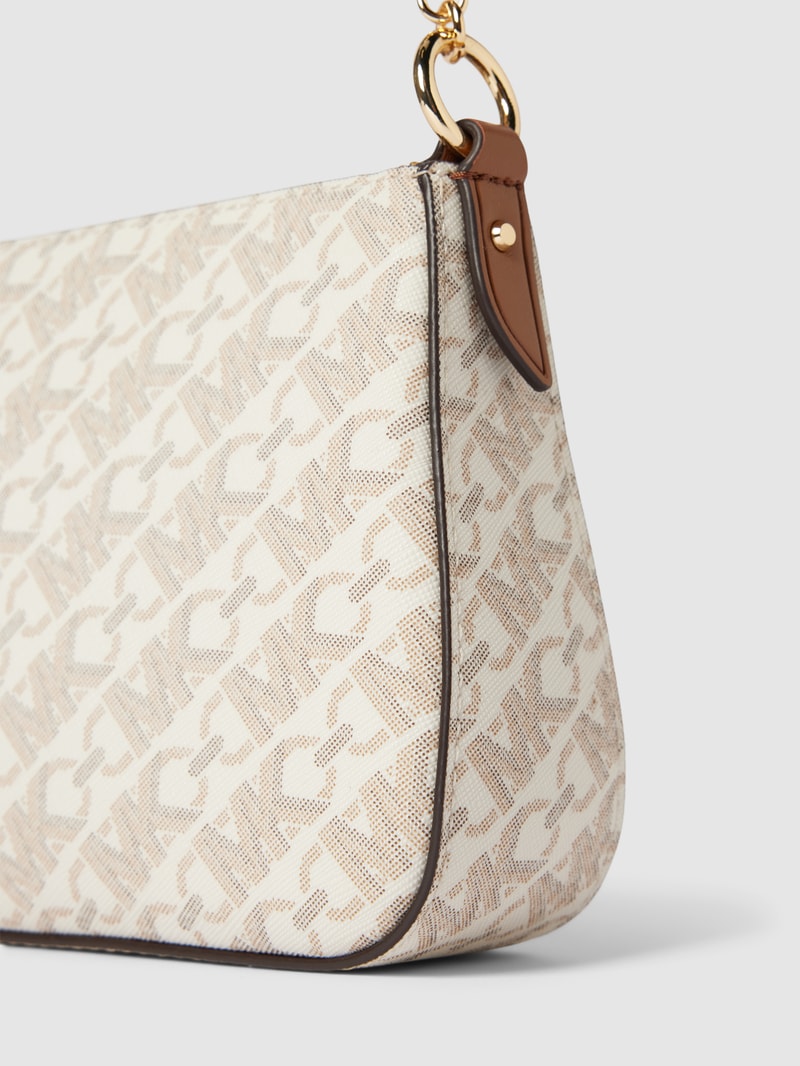 Handtasche mit Label-Applikation Modell 'EMPIRE' in ecru