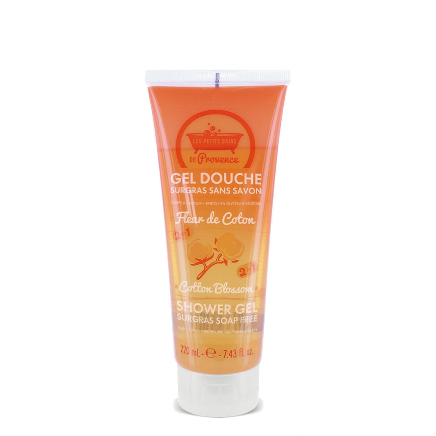 Les Petits Bains de Provence Gel Douche Surgras Sans Savon Parfum Fleur de Coton