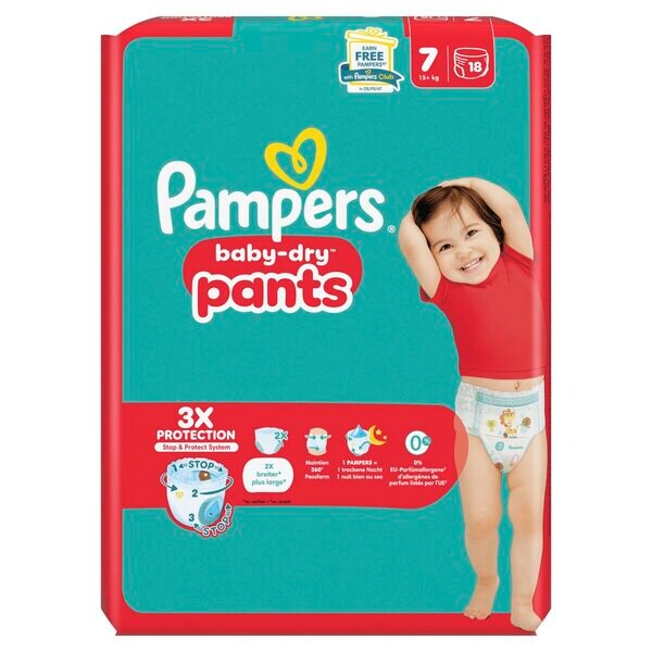 Pampers Baby-Dry Pants 7-es méret Pelenkanadrág 7-es méret (15 kg), 18 darab