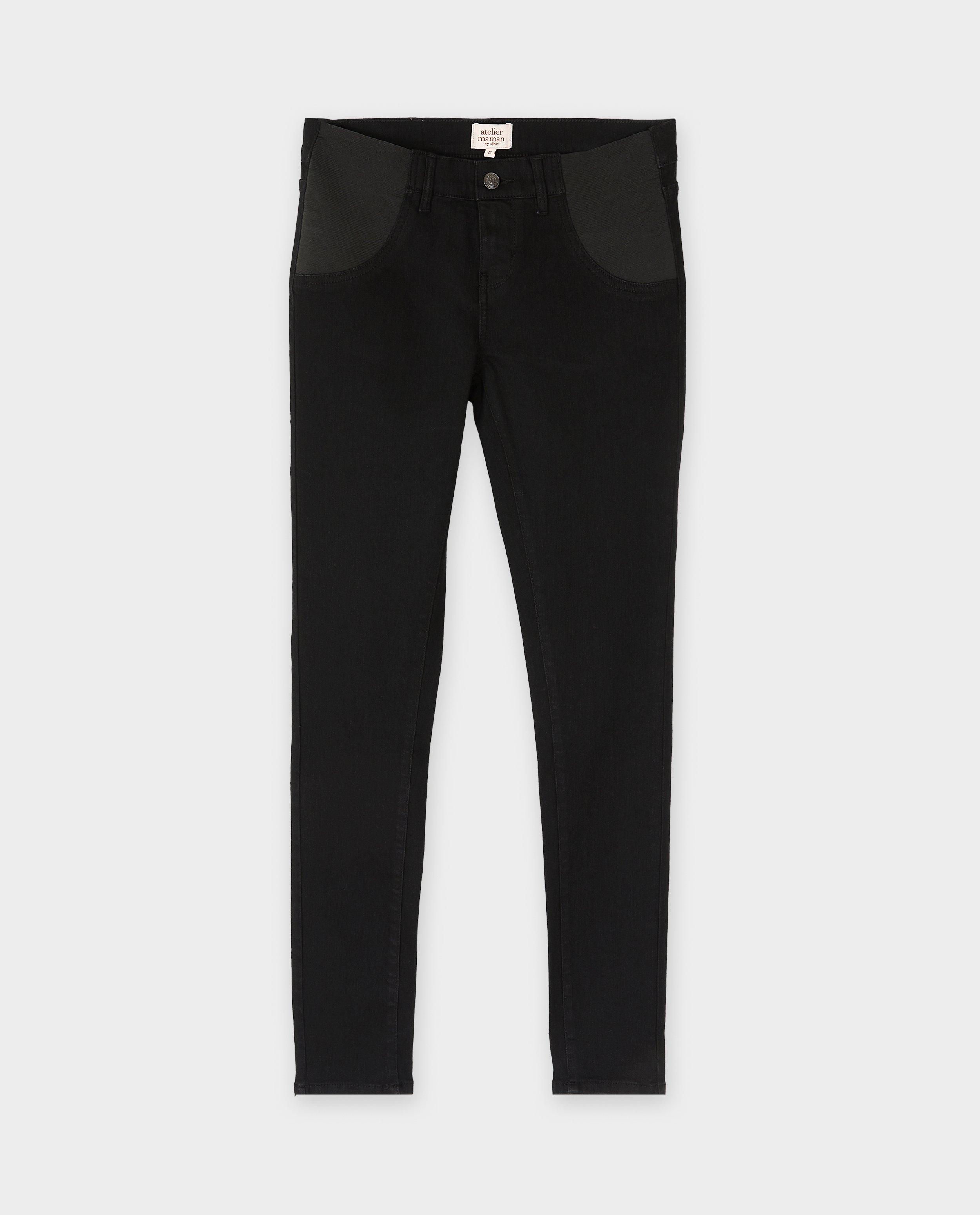 Blugi gravide Atelier Maman Black, croială skinny neagră