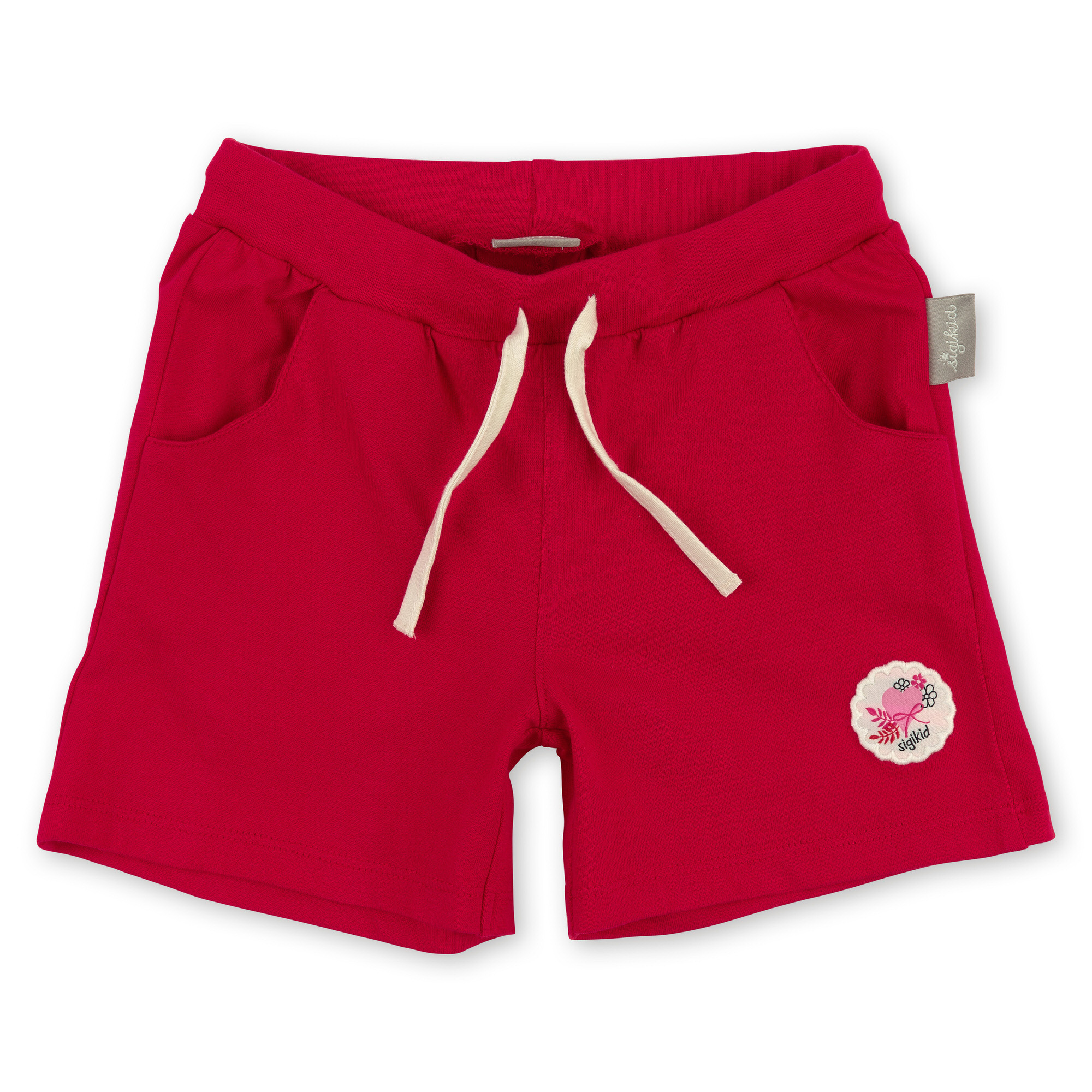 Rote Mädchen Shorts mit Herzchen Patch