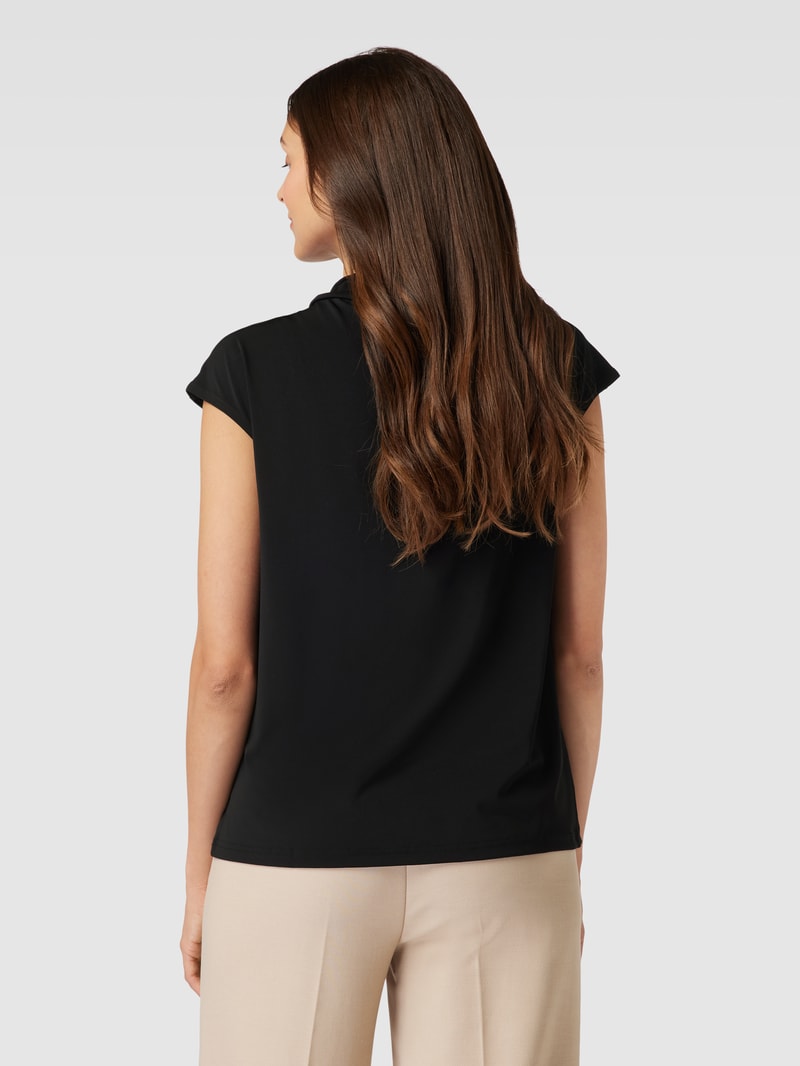 Blusenshirt mit Wasserfall-Ausschnitt in schwarz
