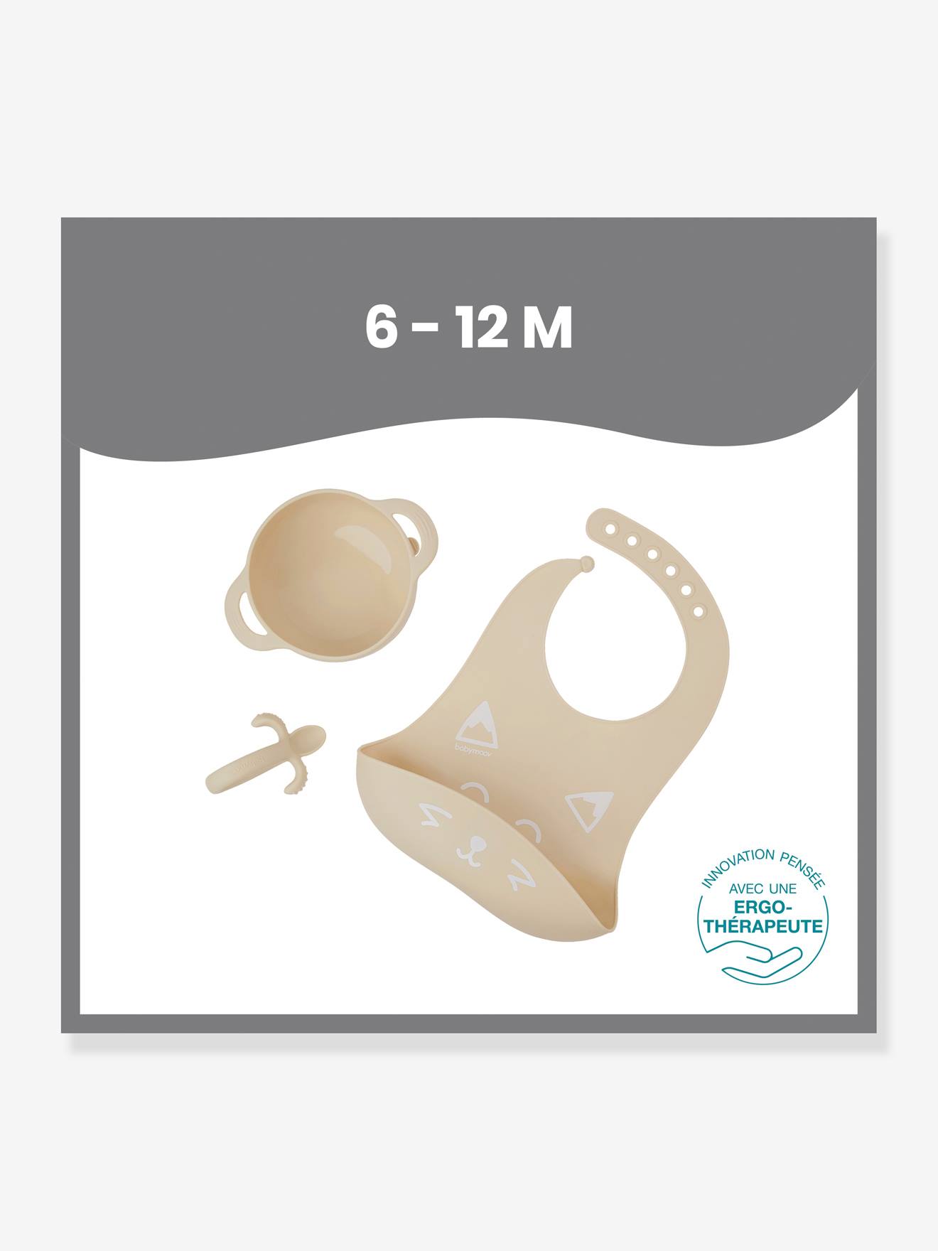 Kit repas silicone BABYMOOV First’Isy beige (renard)