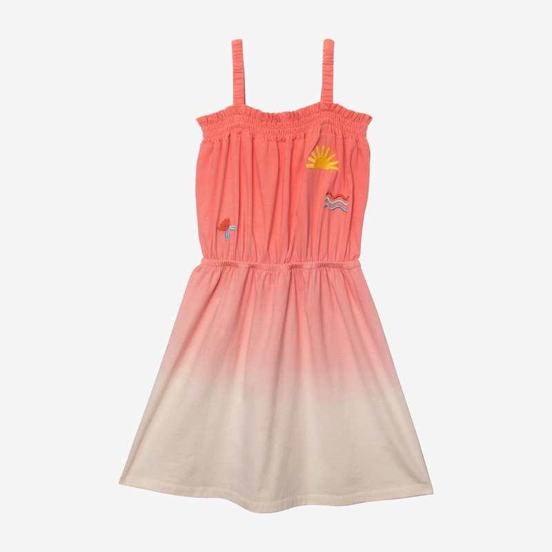 Robe fille deep dye brodée orange Catimini