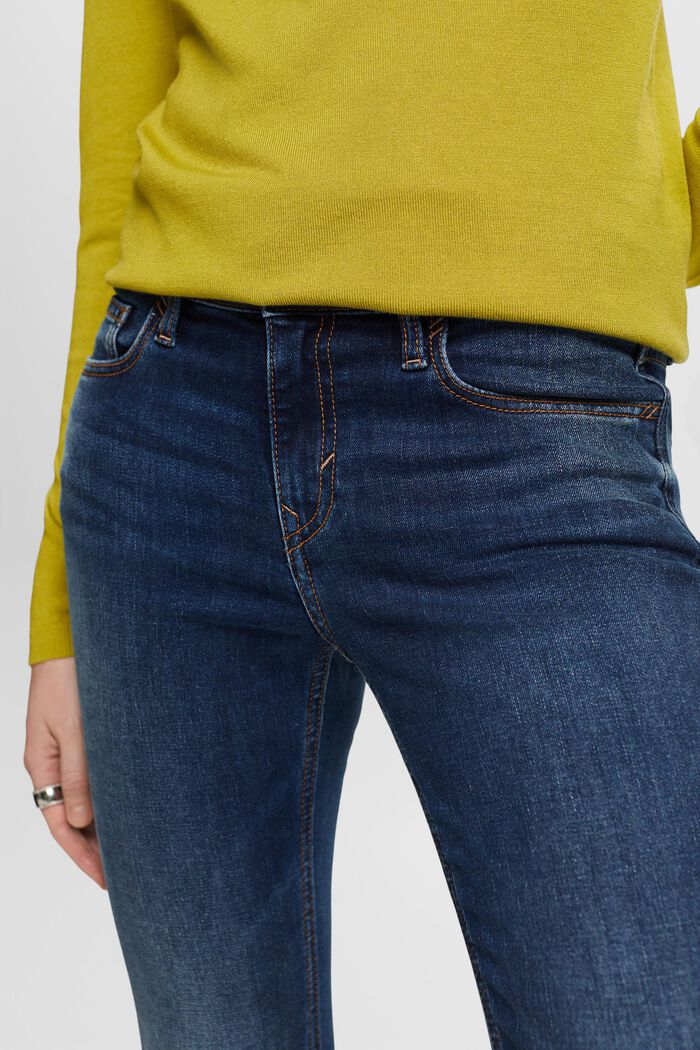Recycelt: Skinny Stretchjeans mit mittelhohem Bund