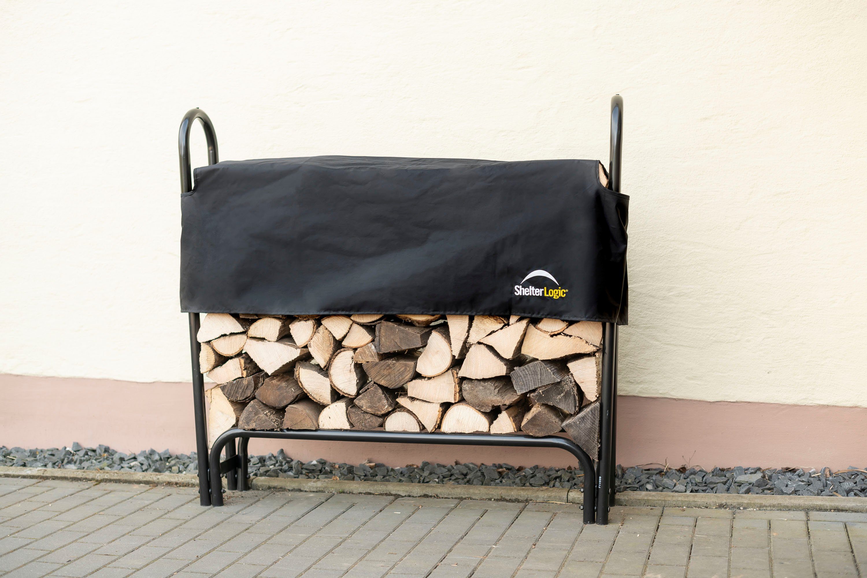 ShelterLogic Kaminholzregal ShelterLogic, BxTxH:126x25x118 cm, 500 kg Traglast, inkl. Abdeckung