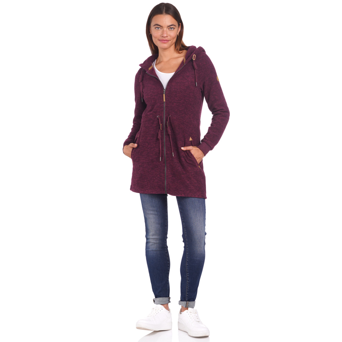 Damen Fleecejacke mit Kapuze