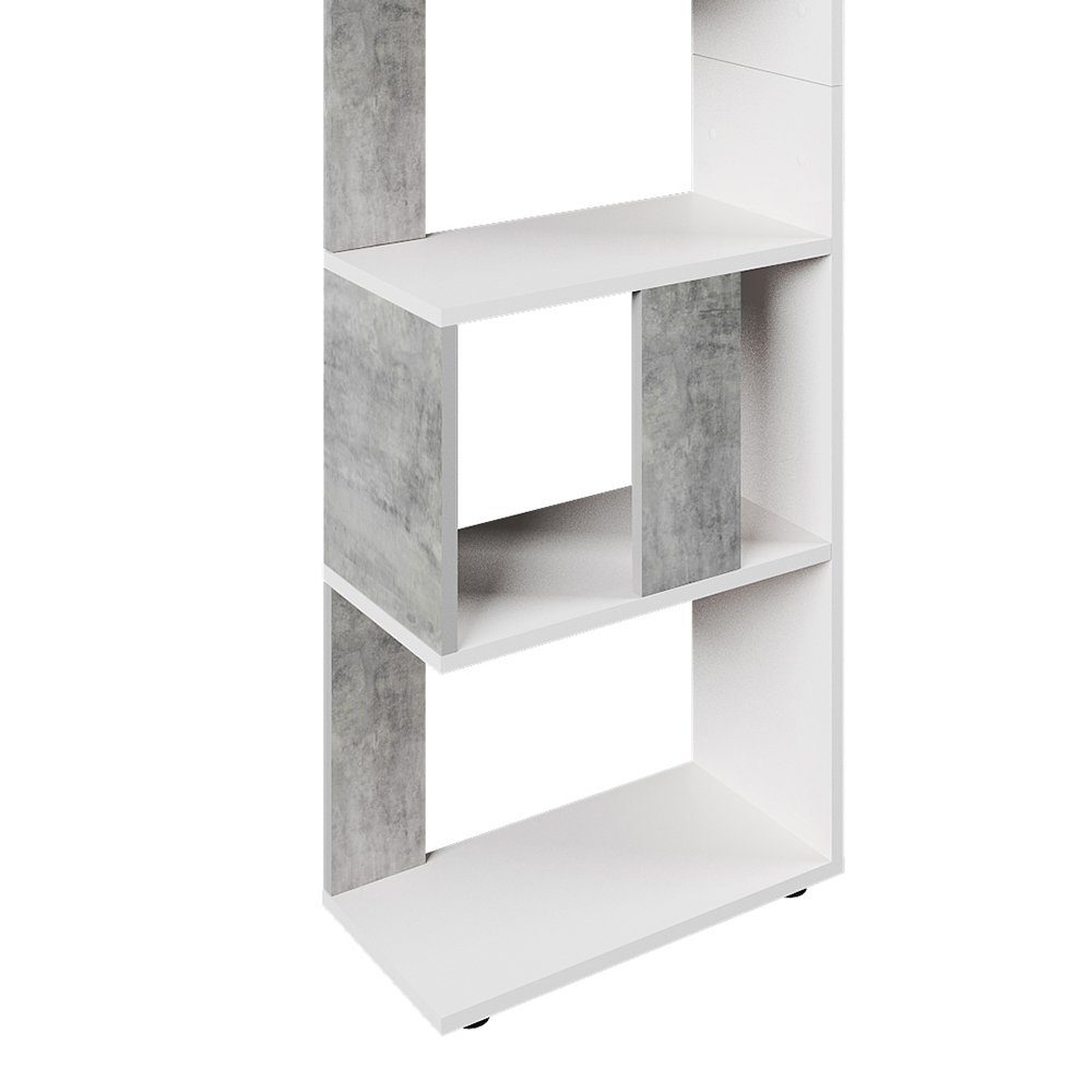 Vicco Raumteiler Bücherregal Standregal Klein Weiß Beton