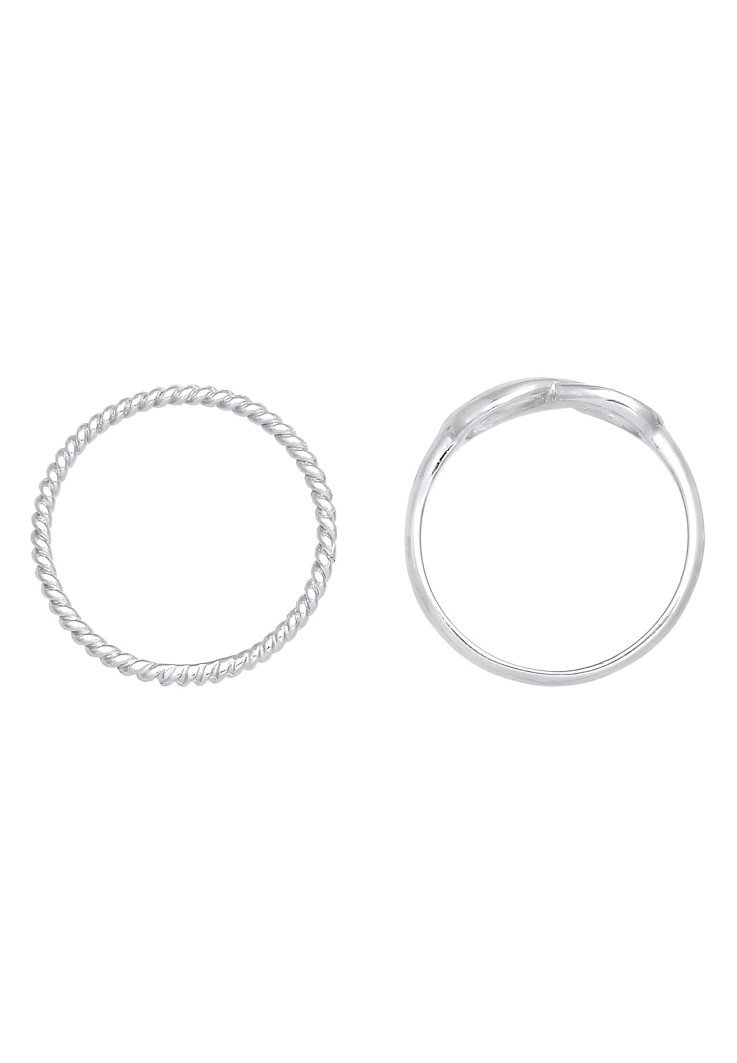 Dámsky vrstvený prsteň Elli Duo Infinity Twisted Basic Trend Blogger zo striebra 925.