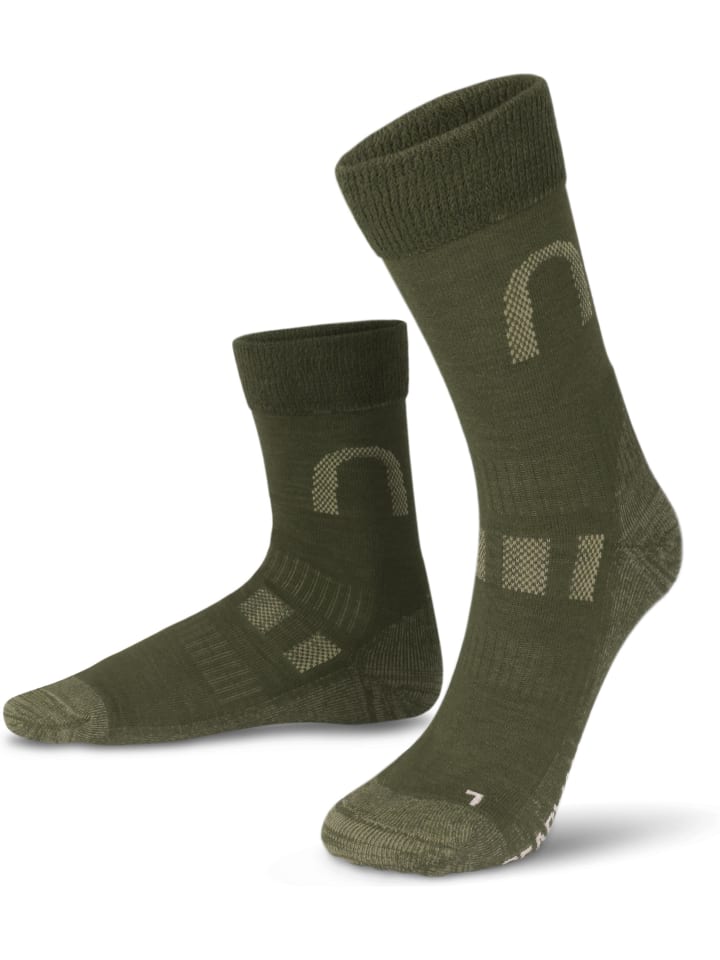 normani 2 Paar Merinowollsocken Wander- und Trekkingsocken Melton in Oliv günstig kaufen