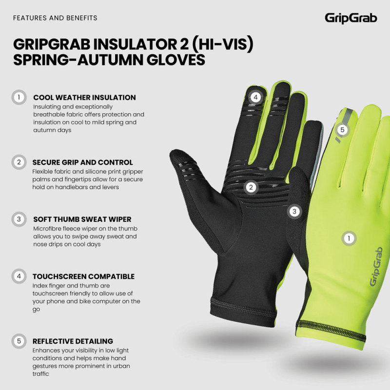 GripGrab Insulator 2 Hi-Vis Midseason - Fahrradhandschuhe kaufen | Bike-Discount