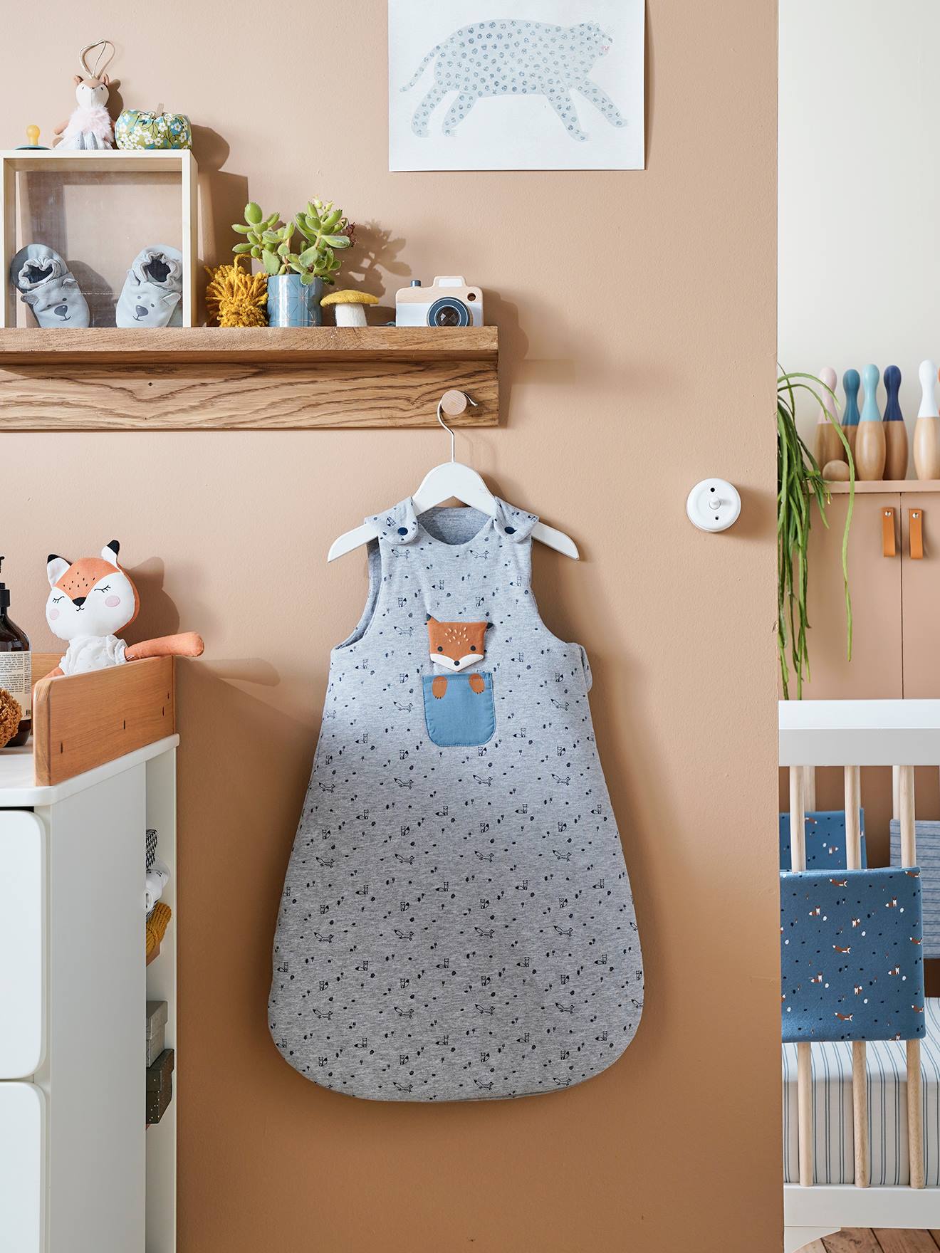 Vertbaudet Ärmelloser Baby Schlafsack BABY FOX Oeko Tex - grau meliert