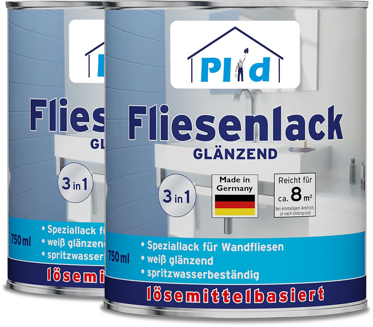 Plid Premium Fliesenlack Fliesen Lack  Fliesenfarbe Fliesen steichen Cremeweiß -Glänzend