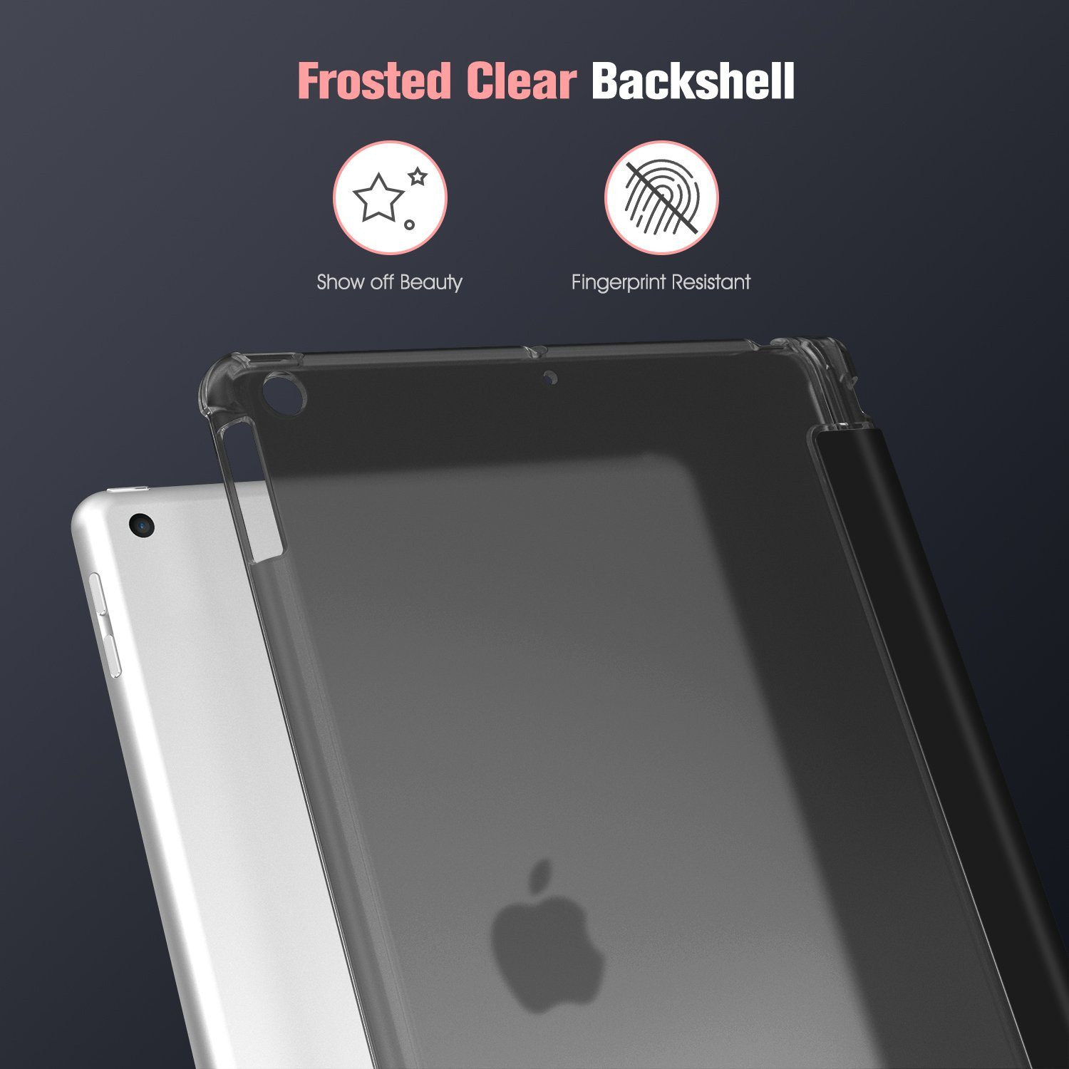 Fintie Tablet-Hülle Hülle für iPad 9. Generation 2021 / 8. Gen 2020 / 7. Gen 2019 10.2 Zoll mit Stifthalter, ultradünne leichte Schutzhülle mit transparenter Rückseite und Auto Schlaf/Wach Funktion