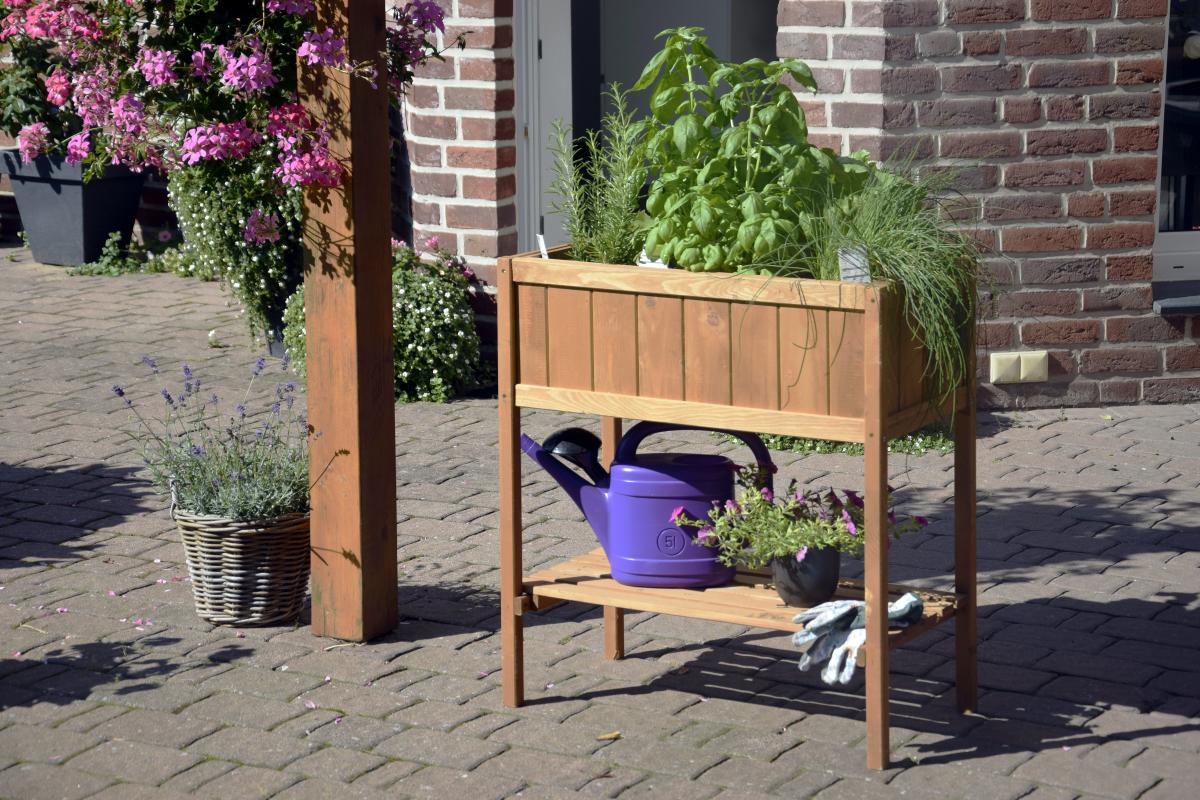 dobar Hochbeet aus Holz mit Ablageboden