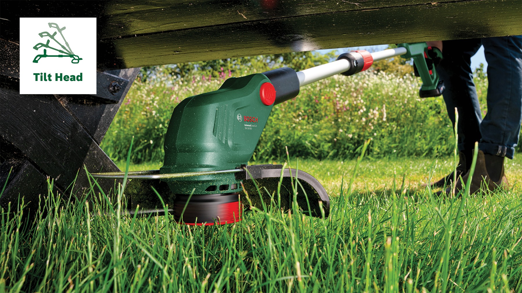 Desbrozadora inalámbrica Bosch Green 06008C1F04 UniversalGrassCut 18V-26-500 (baterías y cargador no incluidos)