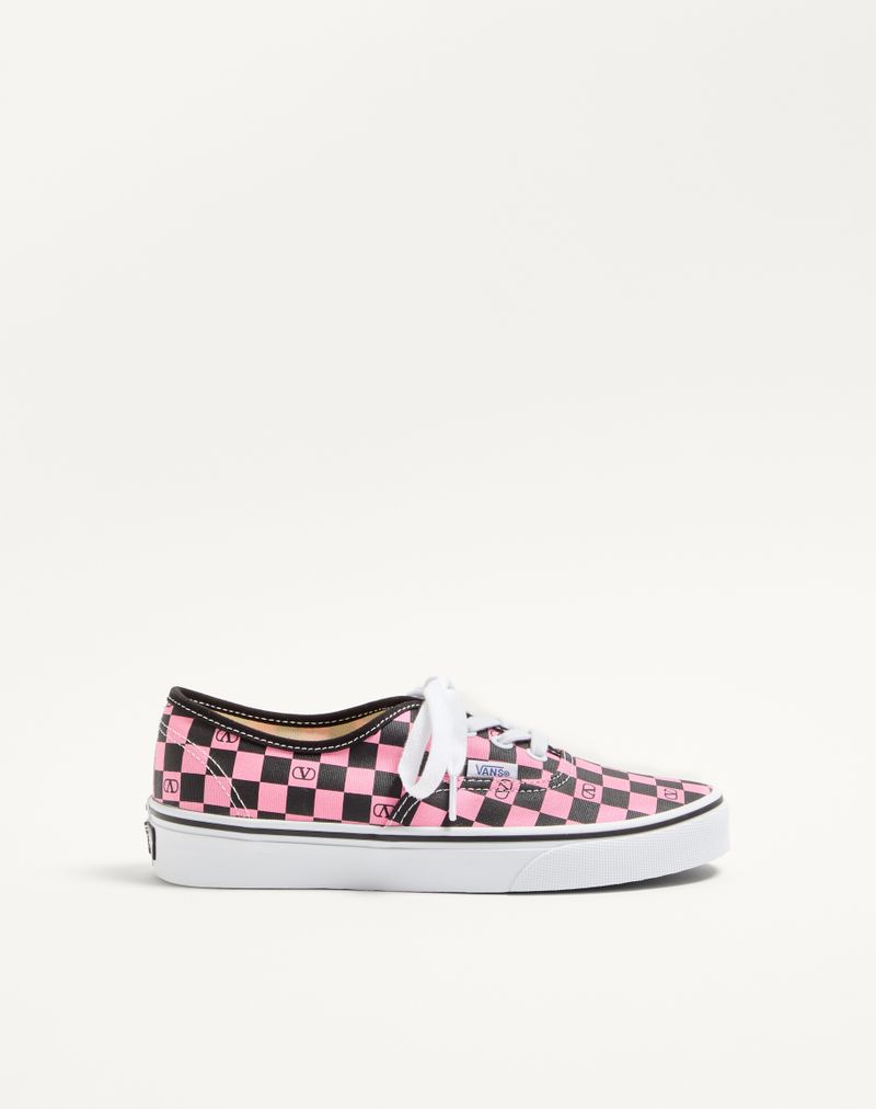 Tênis de cano baixo Valentino Garavani e Vans em tecido com estampa xadrez VLogo