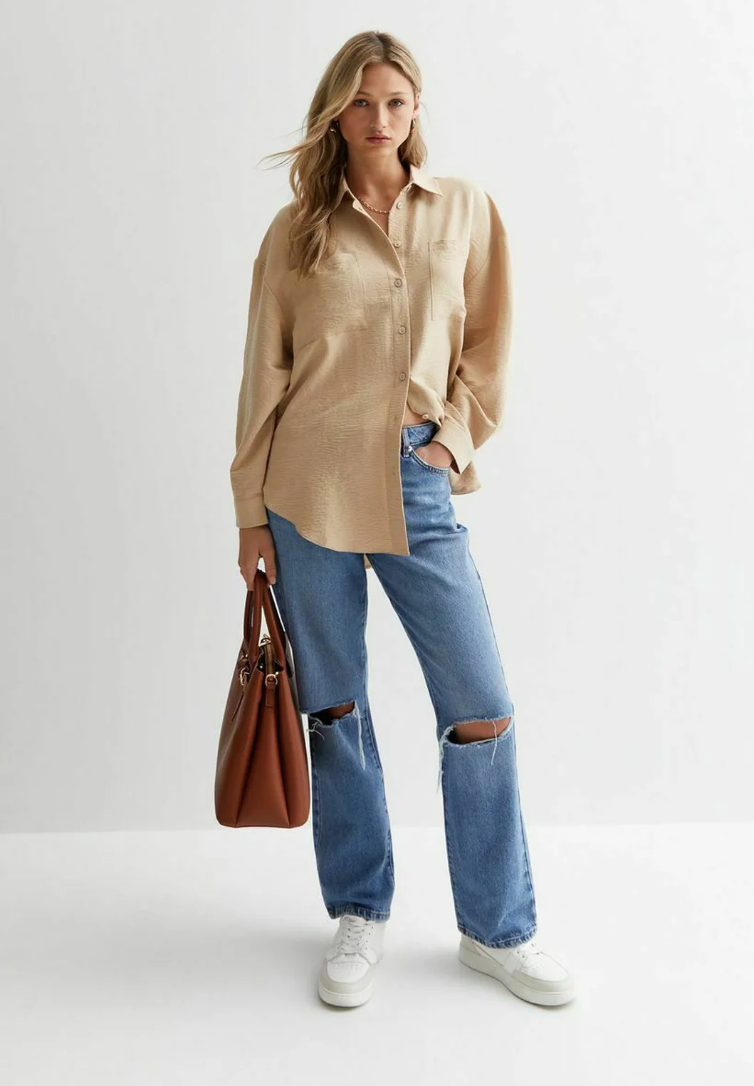 Camisa New Look de manga larga con bolsillo frontal