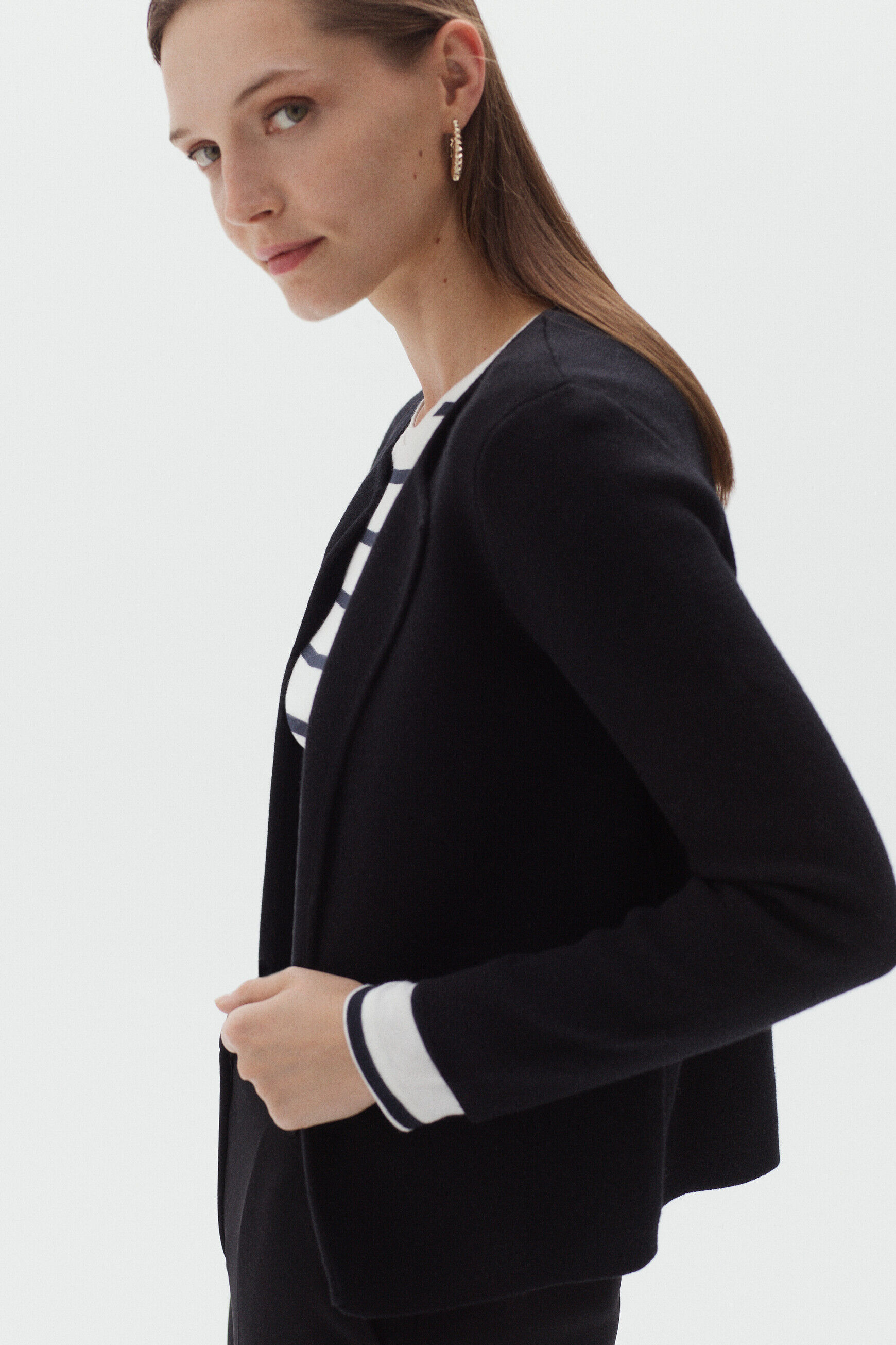 gilet flora noir femme