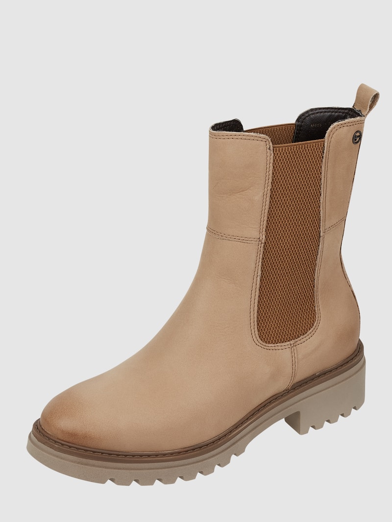 Chelsea Boots aus Leder in taupe