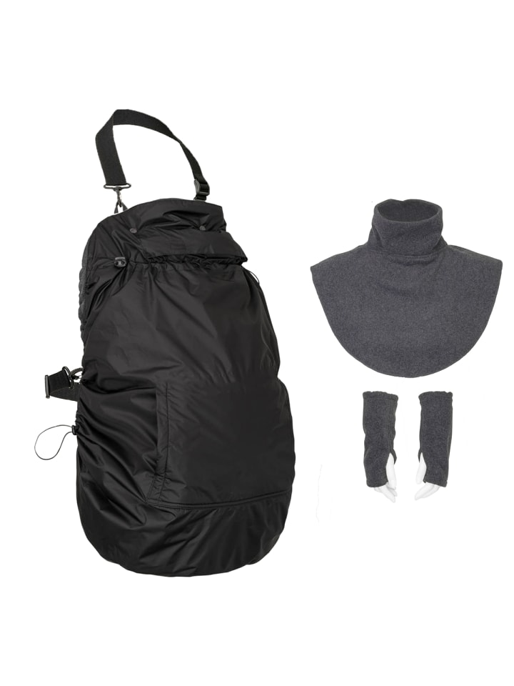 Hoppediz Tragecover Fleece-Cover 3-in-1 mit Regenschutz, Schalkragen & Stulpen in anthrazit günstig kaufen onesize