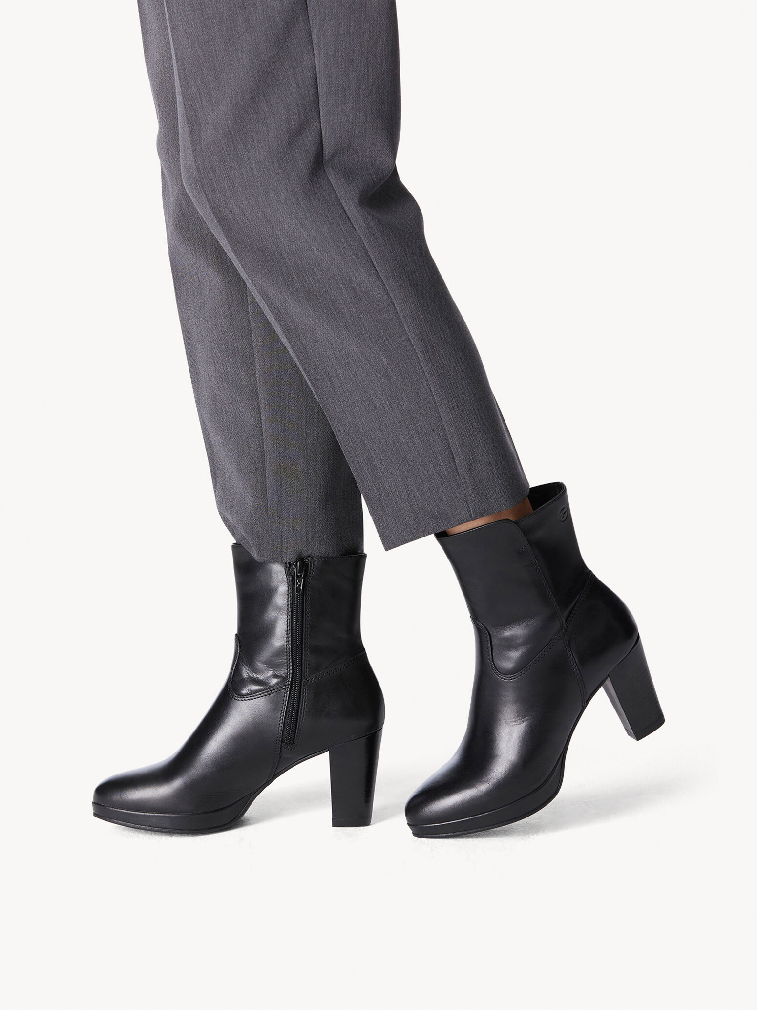 Bottine en cuir - noir
