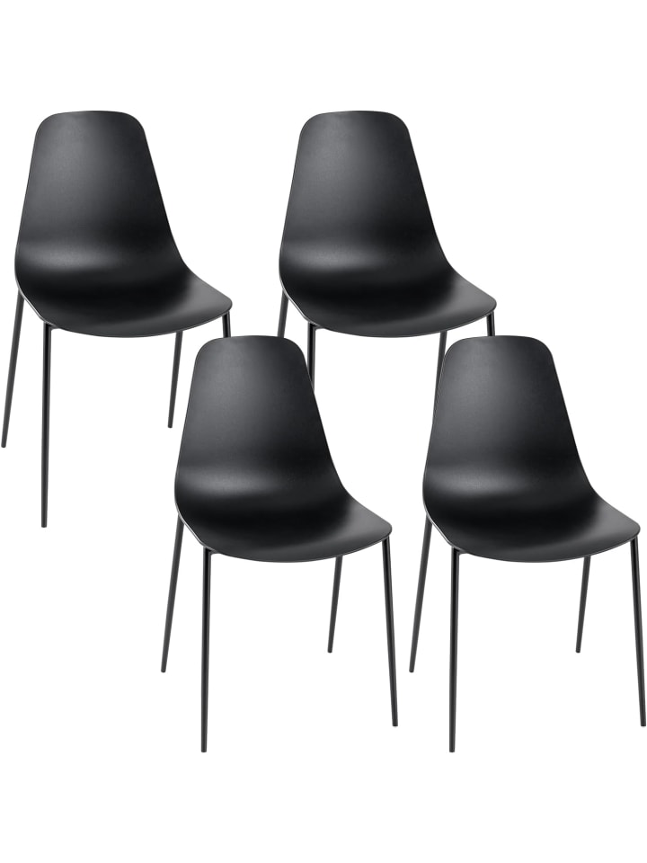 COSTWAY Esszimmerstühle 4er Set in Schwarz günstig kaufen onesize